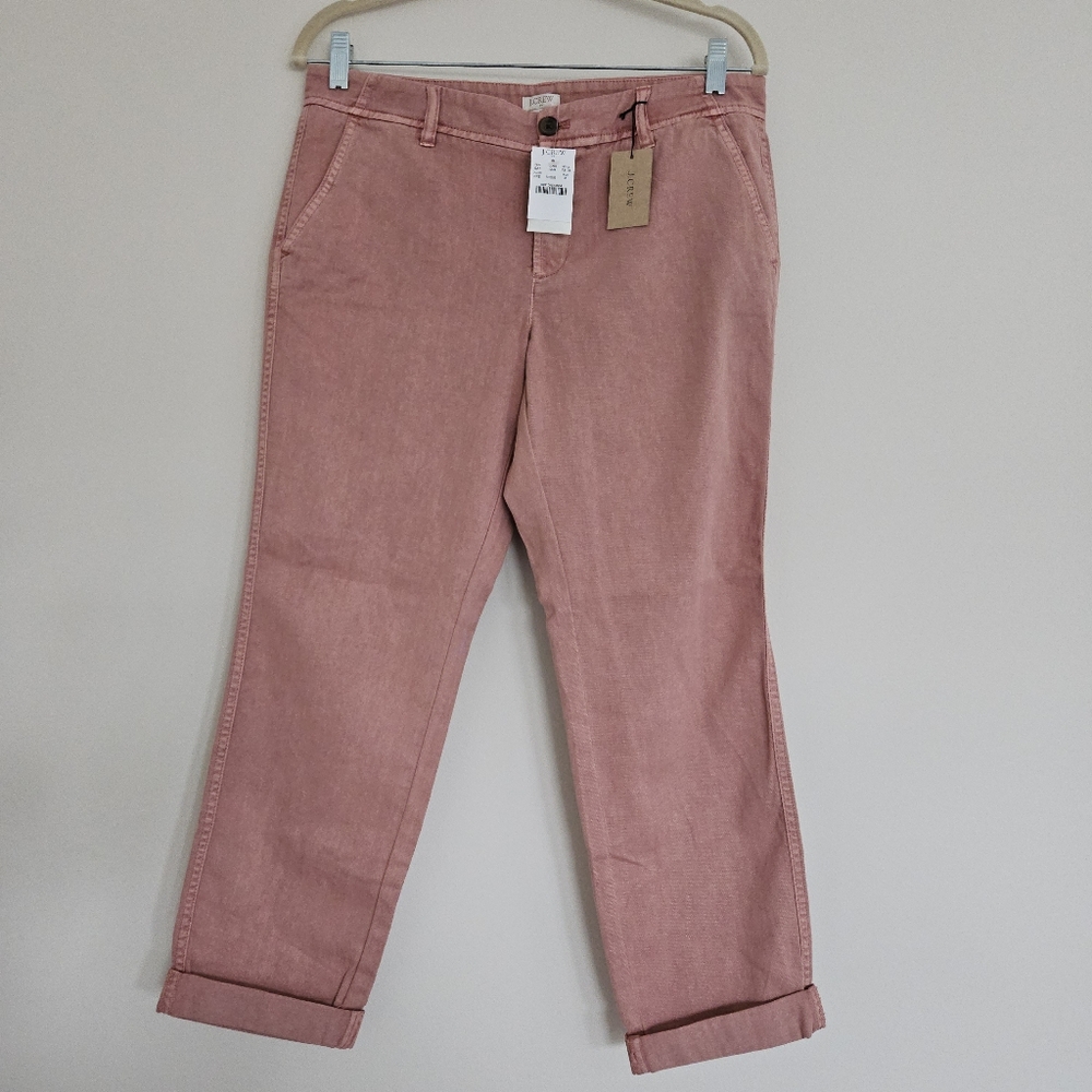 NWT J.Crew Sunwashed slim chino pants Cotton Rose Size 6